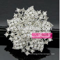 female vintage colored crystals flower brooch